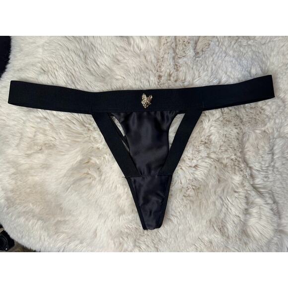 Honey Birdette WATSON🐺🖤 Black and Gold Thong S - Picture 1 of 4